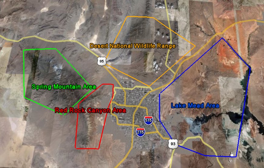 Las Vegas Area Hiking Map